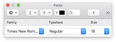 Image of the Mac font chooser